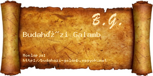 Budaházi Galamb névjegykártya